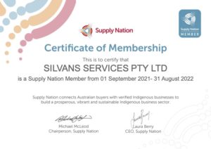 Membership Certificate For Silvans in Supply Nation